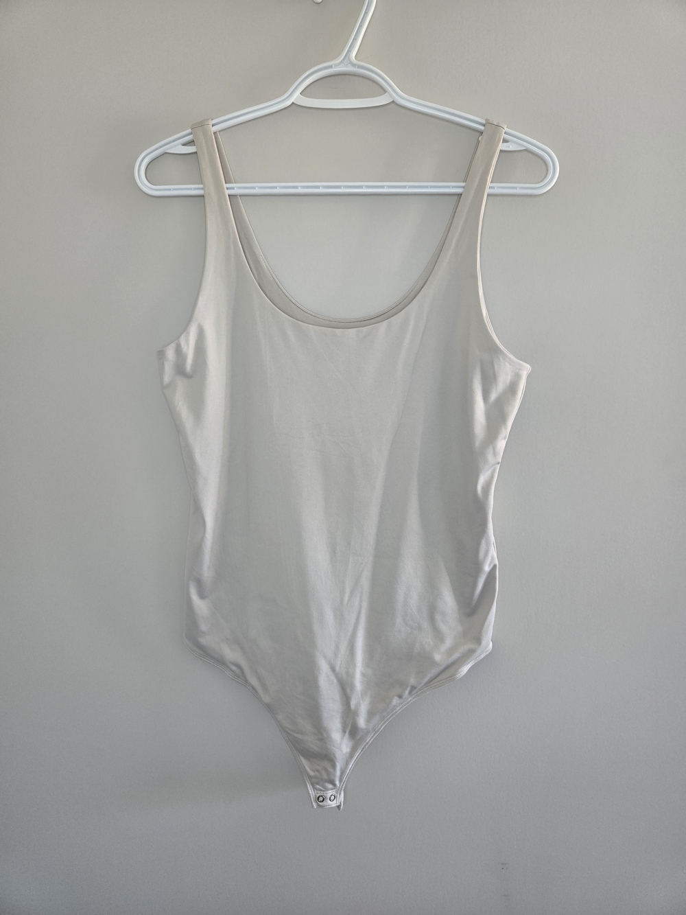 Abercrombie & Fitch Soft A&F Collection neutral grey/silver scoop tank bodysuit